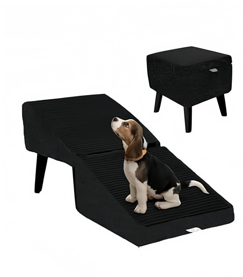 🐶 Give Your Pup Royal Access – Ramp + Ottoman Inside! 👑