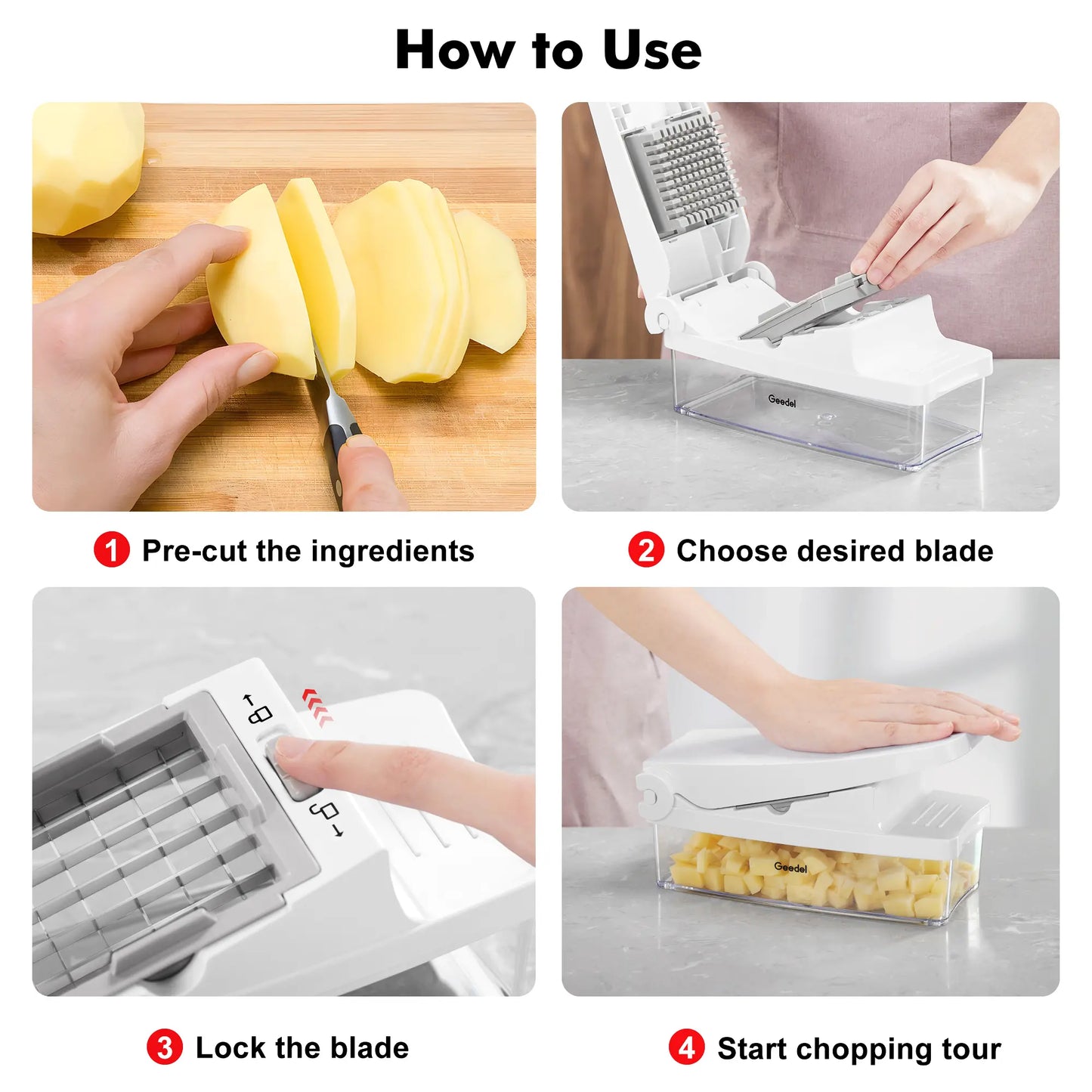 Multifunction Vegetable Chopper, Food Slicer, Dicer & Grater Tool